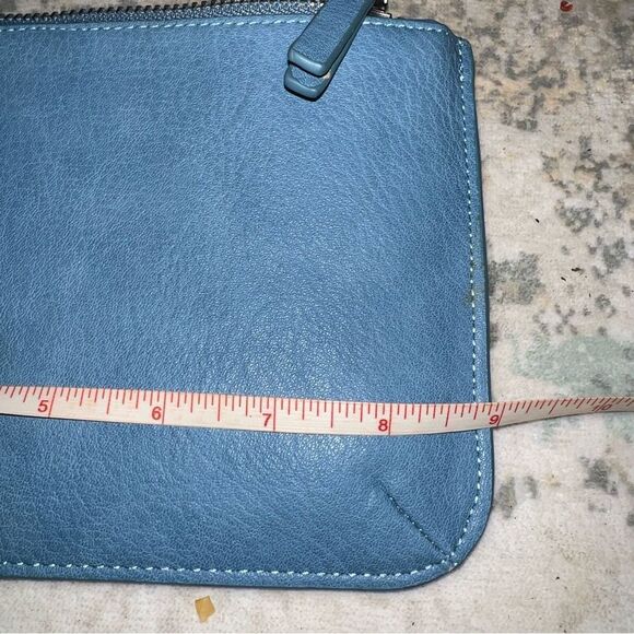 Burano Blue Leather Crossbody Bag - Picture 2 of 8